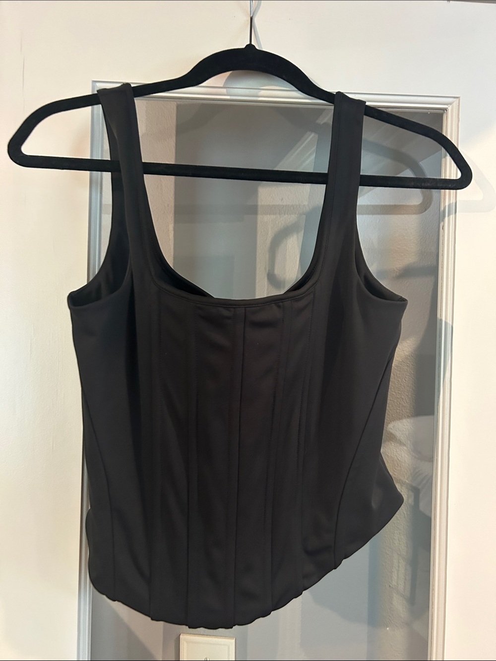 Express Black Structured Corset Crop Top